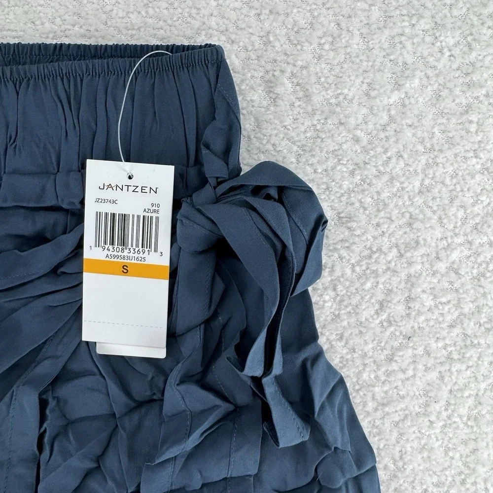 Jantzen Woven Pull On Faux Wrap Cover Up Skirt Size Small Marine Blue